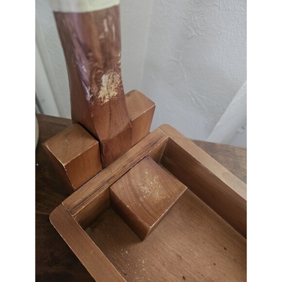 Mallard Nutcracker And Napkin Ring Lot Vintage Wood Carved - Picture 7 of 7